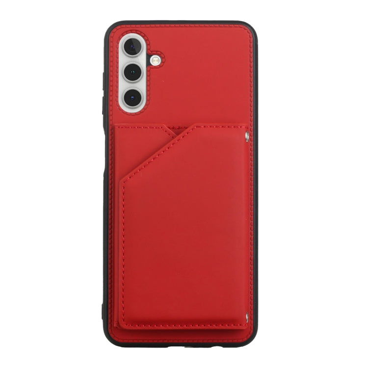 For Samsung Galaxy A13 5G Skin Feel PU + TPU + PC Back Cover Shockproof Phone Case with Card Slots & Holder & Photo Frame