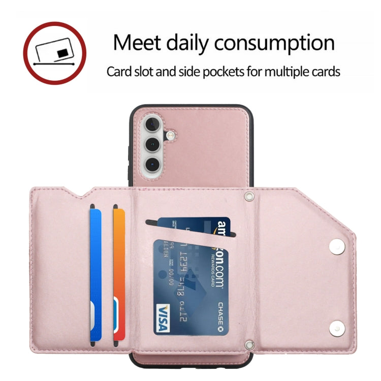 For Samsung Galaxy A13 5G Skin Feel PU + TPU + PC Back Cover Shockproof Phone Case with Card Slots & Holder & Photo Frame