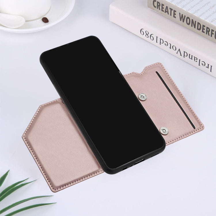 For Samsung Galaxy A13 5G Skin Feel PU + TPU + PC Back Cover Shockproof Phone Case with Card Slots & Holder & Photo Frame