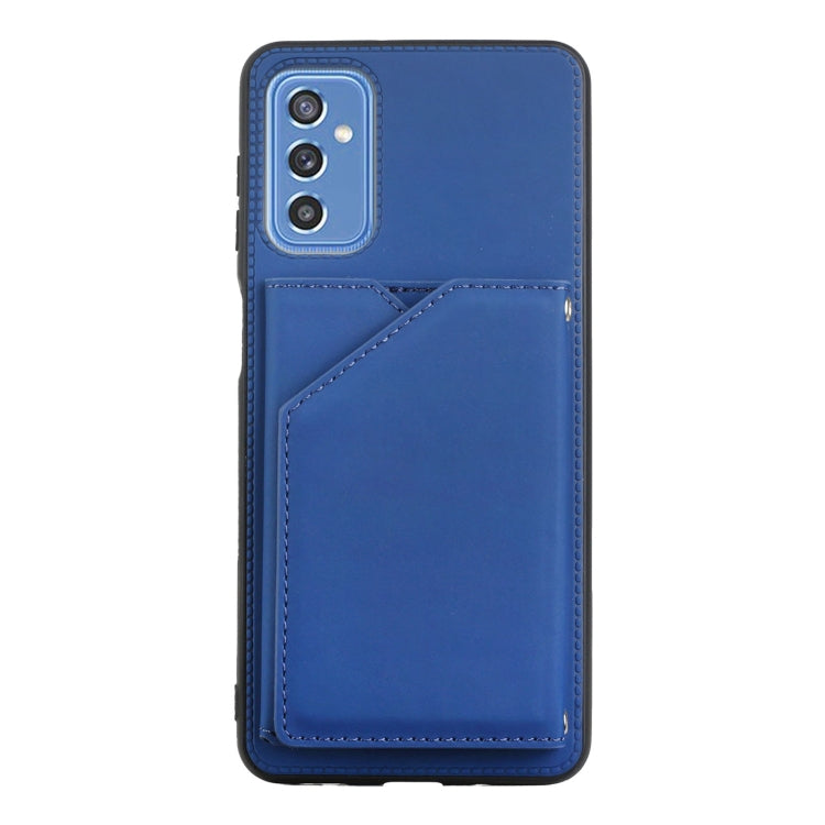 For Samsung Galaxy M52 5G Skin Feel PU + TPU + PC Back Cover Shockproof Phone Case with Card Slots & Holder & Photo Frame