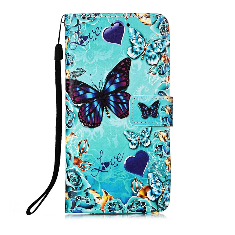 For Samsung Galaxy S22 5G Colored Drawing Pattern Plain Weave Leather Phone Case with Holder & Card Slot & Wallet & Lanyard