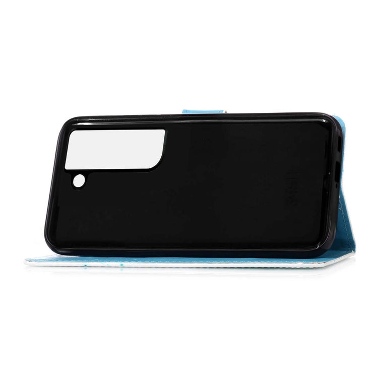 For Samsung Galaxy S22 5G Colored Drawing Pattern Plain Weave Leather Phone Case with Holder & Card Slot & Wallet & Lanyard