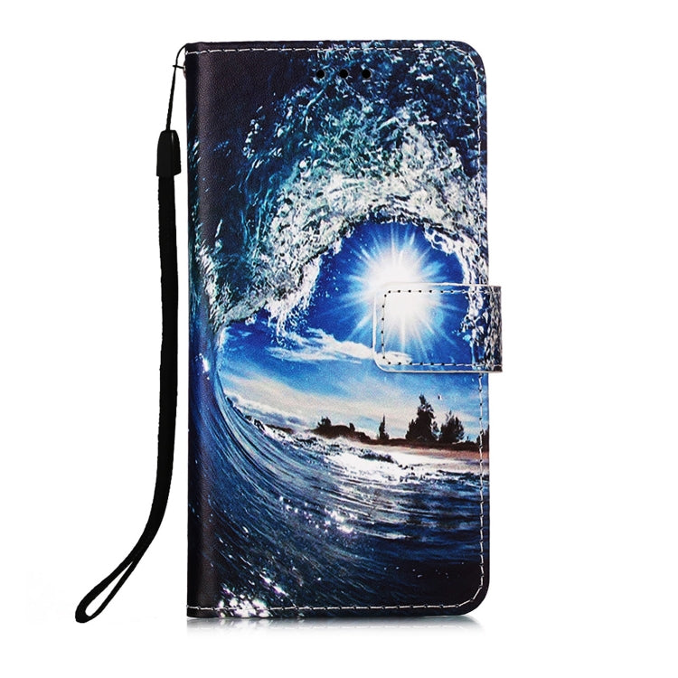 For Samsung Galaxy S22 5G Colored Drawing Pattern Plain Weave Leather Phone Case with Holder & Card Slot & Wallet & Lanyard