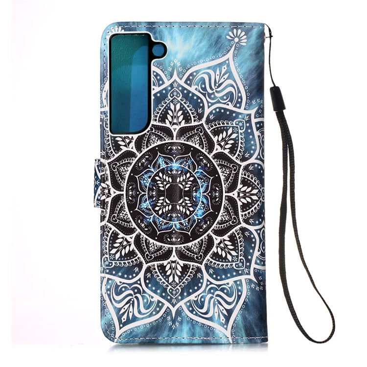 For Samsung Galaxy S22 5G Colored Drawing Pattern Plain Weave Leather Phone Case with Holder & Card Slot & Wallet & Lanyard