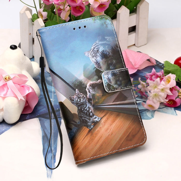 For Samsung Galaxy S22 5G Colored Drawing Pattern Plain Weave Leather Phone Case with Holder & Card Slot & Wallet & Lanyard