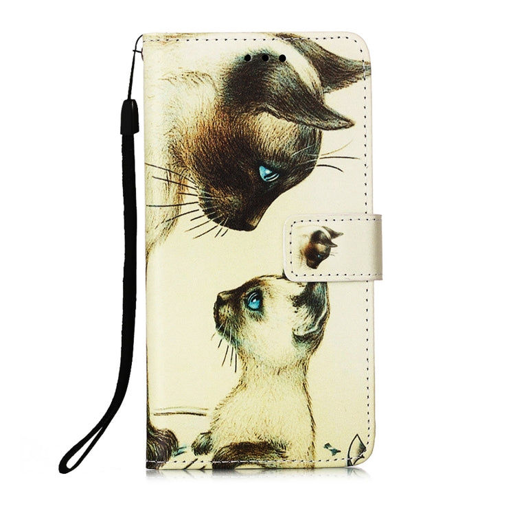 For Samsung Galaxy S22 5G Colored Drawing Pattern Plain Weave Leather Phone Case with Holder & Card Slot & Wallet & Lanyard
