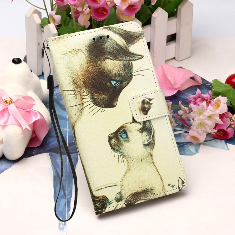 For Samsung Galaxy S22 5G Colored Drawing Pattern Plain Weave Leather Phone Case with Holder & Card Slot & Wallet & Lanyard