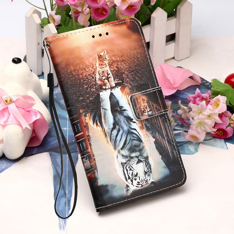 For Samsung Galaxy S22+ 5G Colored Drawing Pattern Plain Weave Leather Phone Case with Holder & Card Slot & Wallet & Lanyard