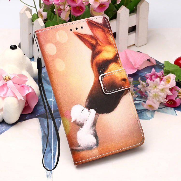 For Samsung Galaxy S22 Ultra 5G Colored Drawing Pattern Plain Weave Leather Phone Case with Holder & Card Slot & Wallet & Lanyard
