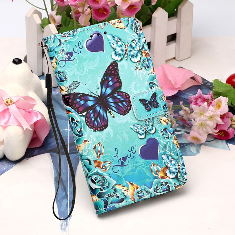For Samsung Galaxy S22 Ultra 5G Colored Drawing Pattern Plain Weave Leather Phone Case with Holder & Card Slot & Wallet & Lanyard