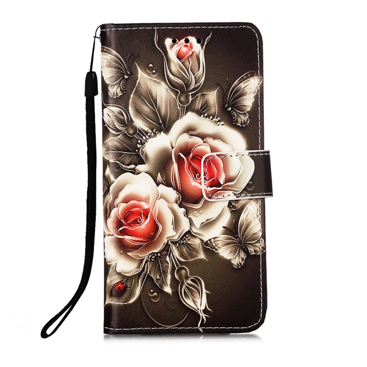For Samsung Galaxy S22 Ultra 5G Colored Drawing Pattern Plain Weave Leather Phone Case with Holder & Card Slot & Wallet & Lanyard