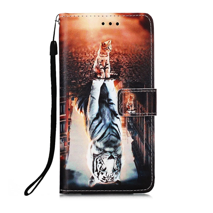 For Samsung Galaxy S22 Ultra 5G Colored Drawing Pattern Plain Weave Leather Phone Case with Holder & Card Slot & Wallet & Lanyard
