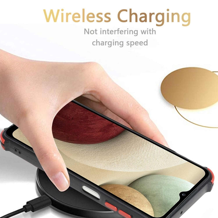 For Samsung Galaxy A12 5G Dream PU + TPU Four-corner Shockproof Phone Back Cover Case with Card Slots & Holder