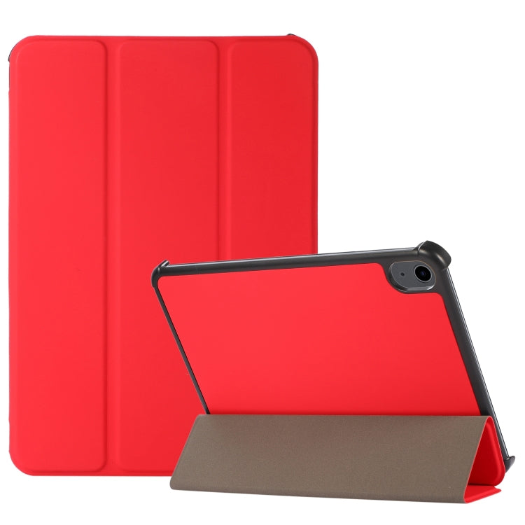 For iPad mini 6 3-folding Skin Texture Horizontal Flip TPU + PU Tablet Leather Case with Holder