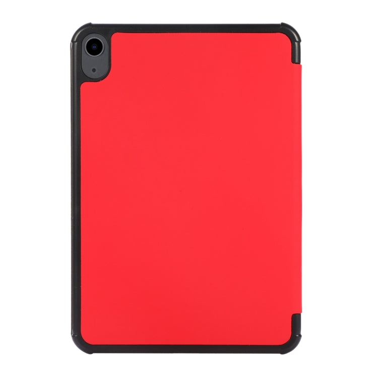 For iPad mini 6 3-folding Skin Texture Horizontal Flip TPU + PU Tablet Leather Case with Holder