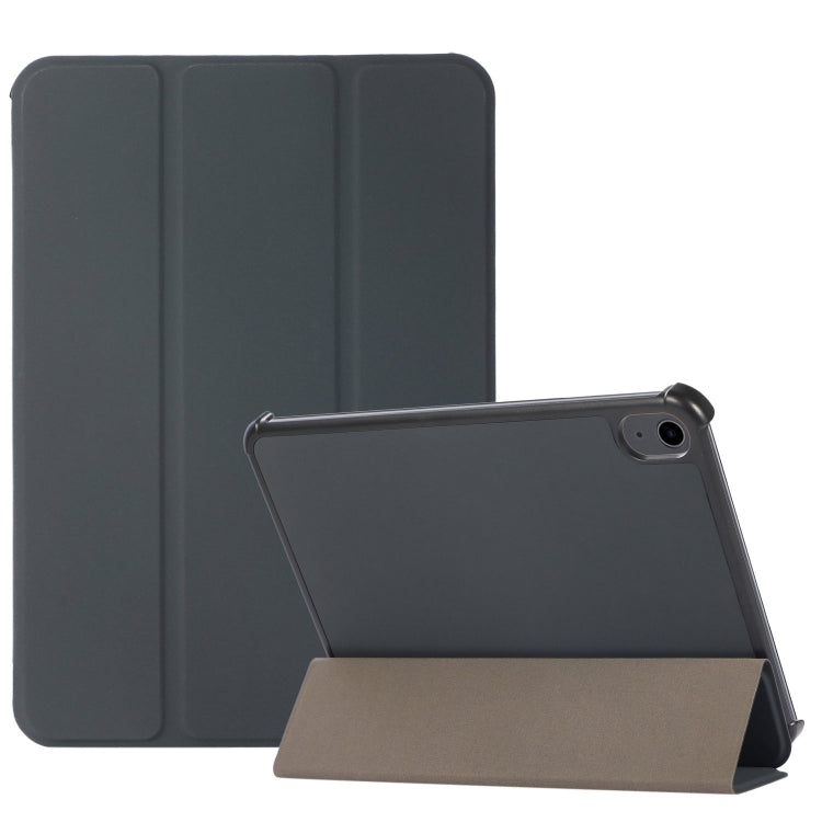 For iPad mini 6 3-folding Skin Texture Horizontal Flip TPU + PU Tablet Leather Case with Holder