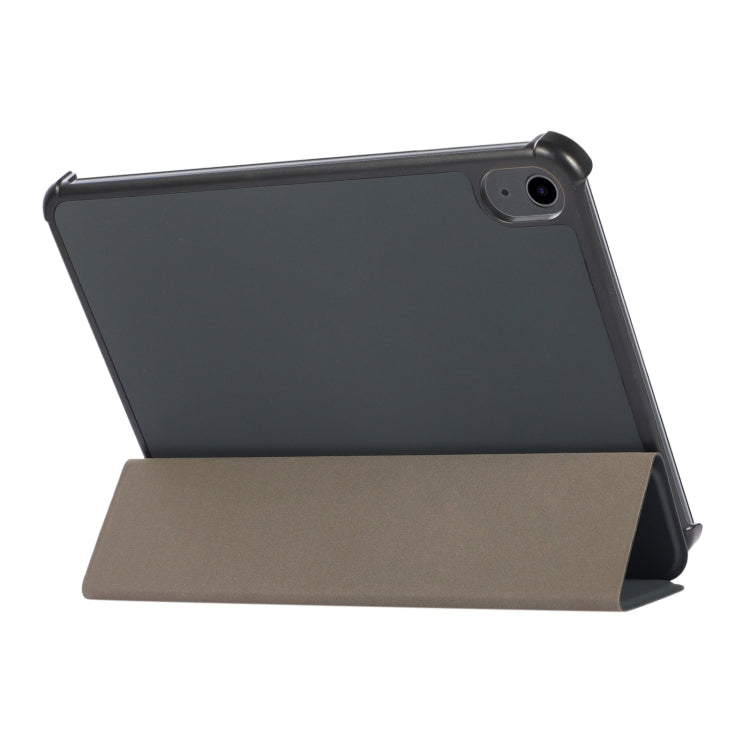 For iPad mini 6 3-folding Skin Texture Horizontal Flip TPU + PU Tablet Leather Case with Holder