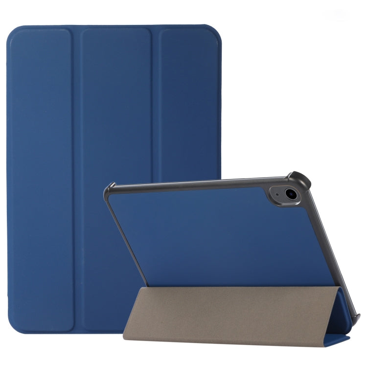 For iPad mini 6 3-folding Skin Texture Horizontal Flip TPU + PU Tablet Leather Case with Holder
