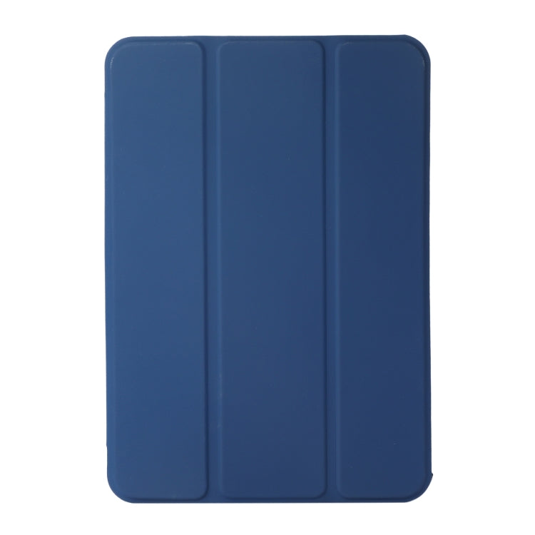 For iPad mini 6 3-folding Skin Texture Horizontal Flip TPU + PU Tablet Leather Case with Holder