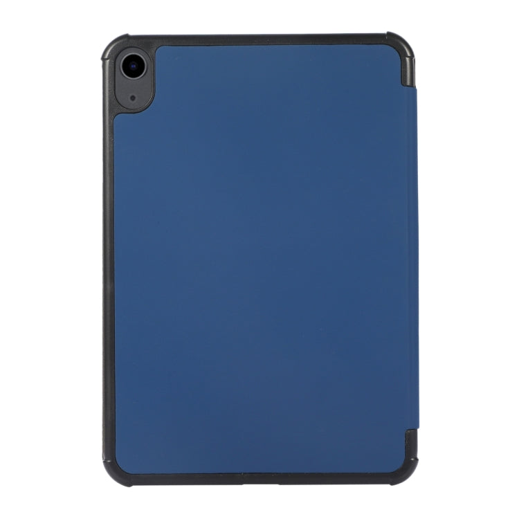 For iPad mini 6 3-folding Skin Texture Horizontal Flip TPU + PU Tablet Leather Case with Holder