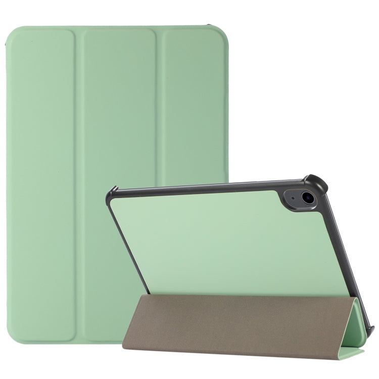 For iPad mini 6 3-folding Skin Texture Horizontal Flip TPU + PU Tablet Leather Case with Holder