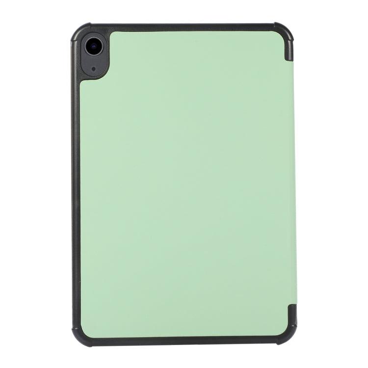 For iPad mini 6 3-folding Skin Texture Horizontal Flip TPU + PU Tablet Leather Case with Holder