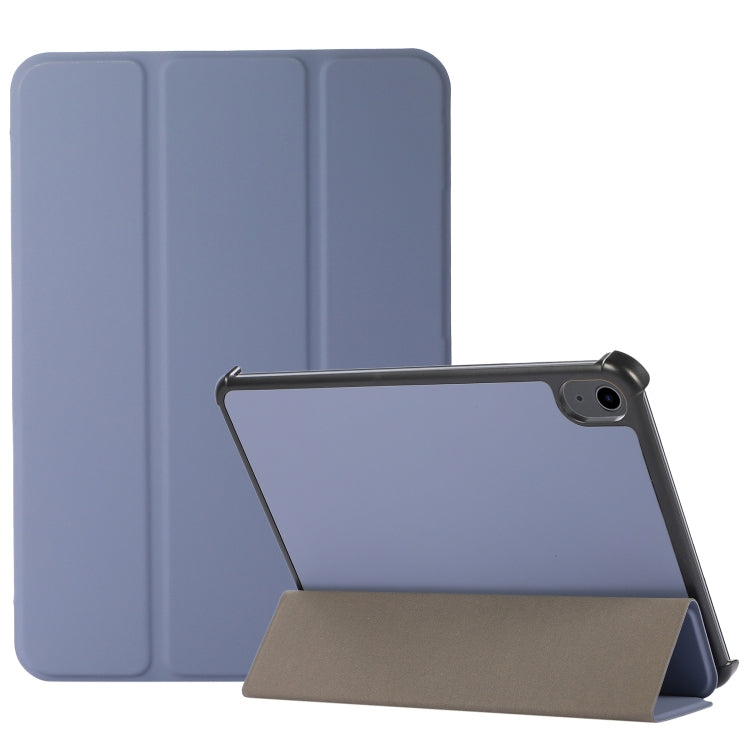For iPad mini 6 3-folding Skin Texture Horizontal Flip TPU + PU Tablet Leather Case with Holder
