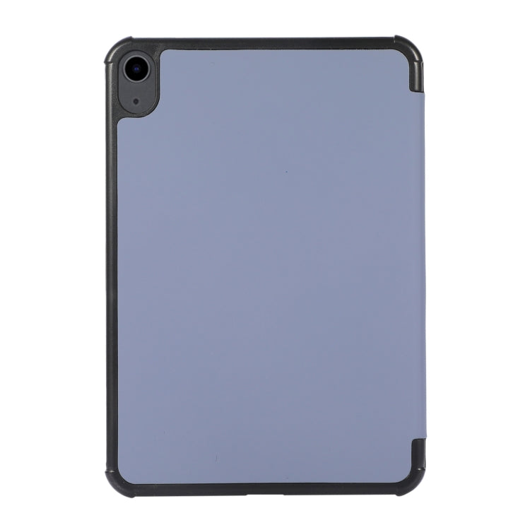 For iPad mini 6 3-folding Skin Texture Horizontal Flip TPU + PU Tablet Leather Case with Holder