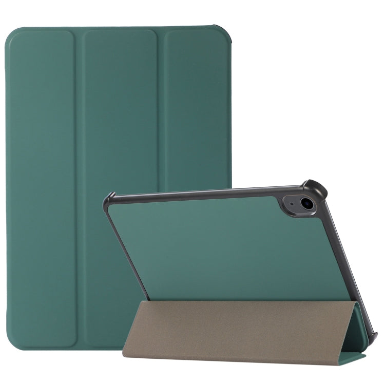 For iPad mini 6 3-folding Skin Texture Horizontal Flip TPU + PU Tablet Leather Case with Holder