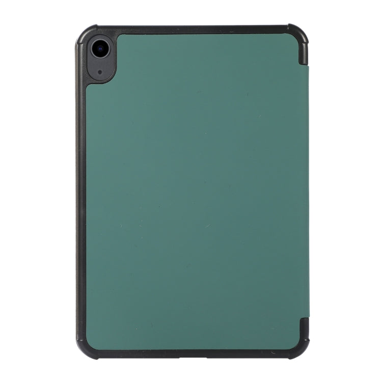 For iPad mini 6 3-folding Skin Texture Horizontal Flip TPU + PU Tablet Leather Case with Holder
