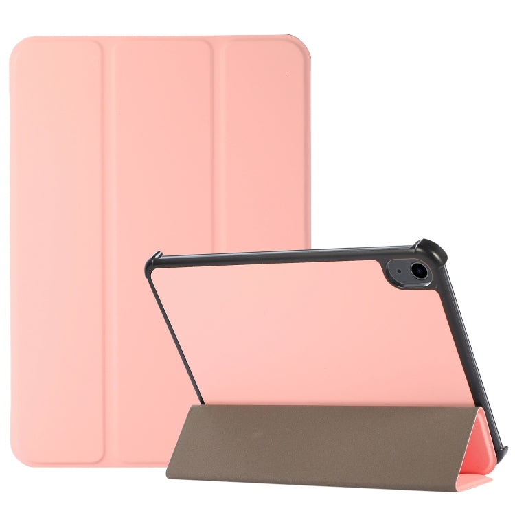 For iPad mini 6 3-folding Skin Texture Horizontal Flip TPU + PU Tablet Leather Case with Holder