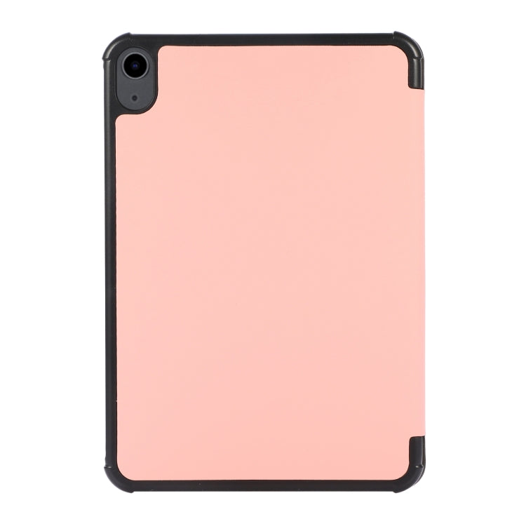 For iPad mini 6 3-folding Skin Texture Horizontal Flip TPU + PU Tablet Leather Case with Holder