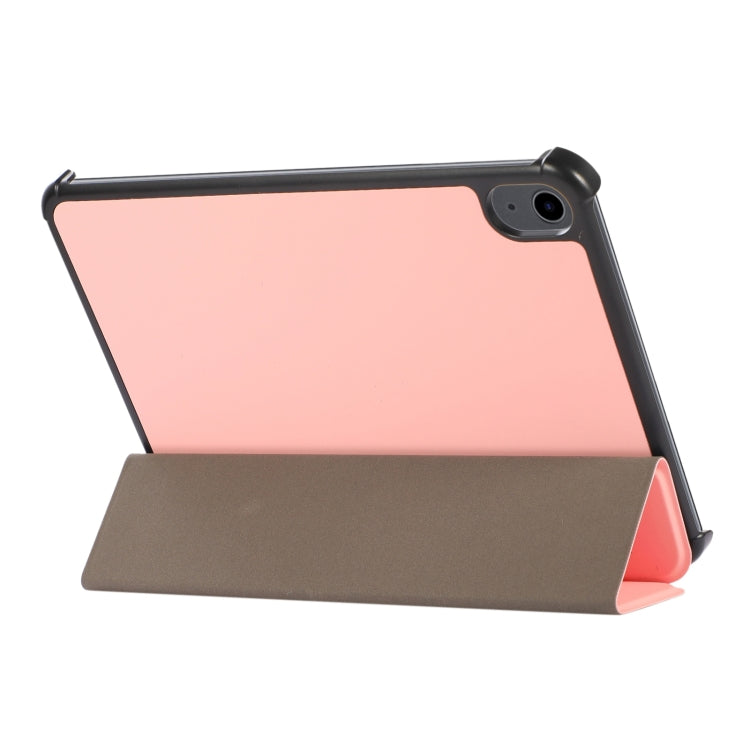 For iPad mini 6 3-folding Skin Texture Horizontal Flip TPU + PU Tablet Leather Case with Holder