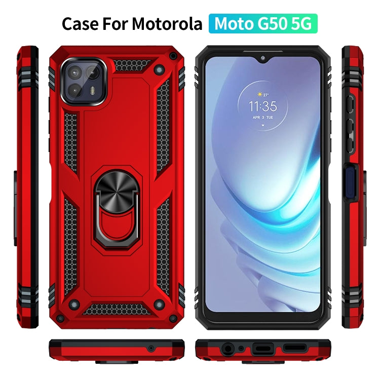 For Motorola Moto G50 5G Shockproof TPU + PC Protective Phone Case with 360 Degree Rotating Holder