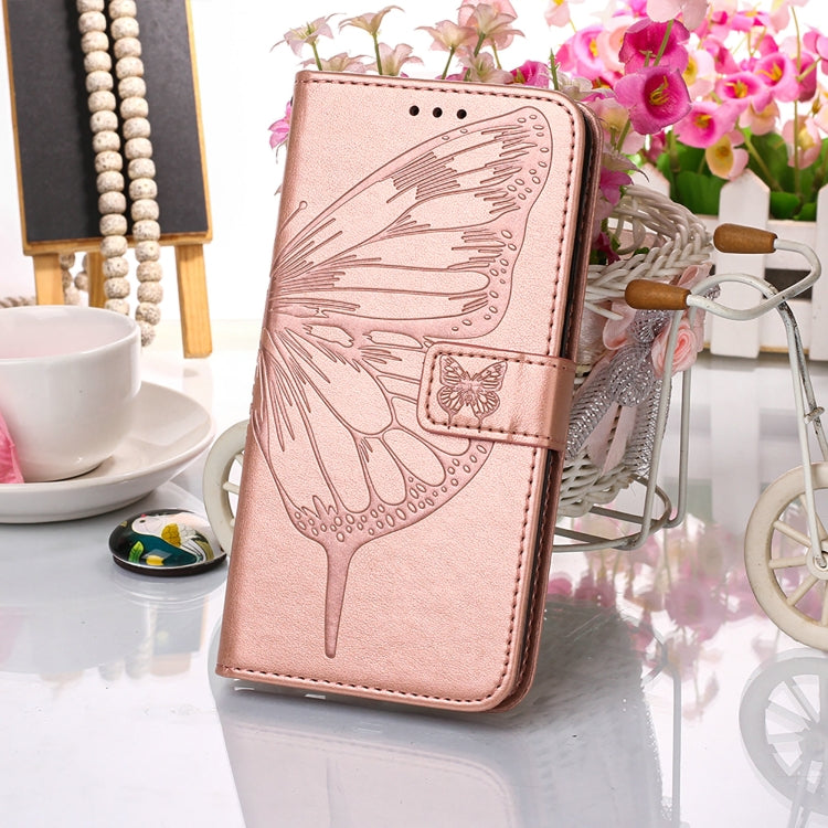 For Samsung Galaxy A13 5G Embossed Butterfly Leather Phone Case with Holder & Card Slot & Wallet & Lanyard