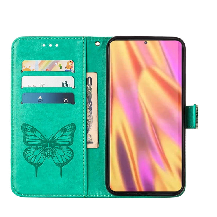 For Samsung Galaxy S22 Ultra 5G Embossed Butterfly Leather Phone Case with Holder & Card Slot & Wallet & Lanyard