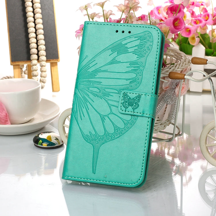 For Samsung Galaxy S22 Ultra 5G Embossed Butterfly Leather Phone Case with Holder & Card Slot & Wallet & Lanyard