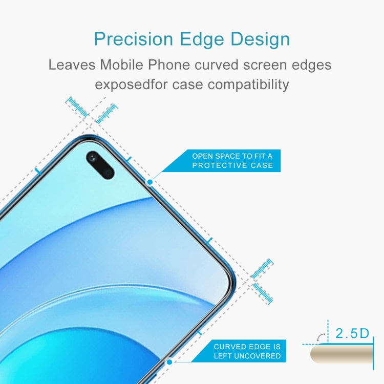 For Honor 50 Lite 10 PCS 0.26mm 9H 2.5D Tempered Glass Film