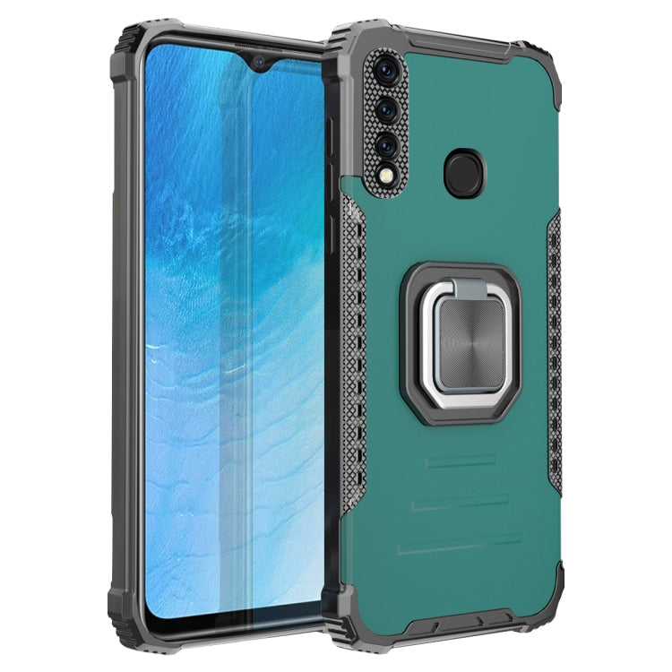 For vivo Y19 Fierce Warrior Series Armor Aluminum Alloy + TPU Phone Case with Ring Holder