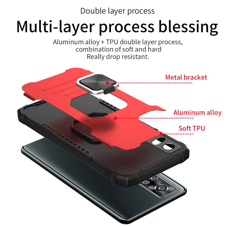 For vivo Y19 Fierce Warrior Series Armor Aluminum Alloy + TPU Phone Case with Ring Holder