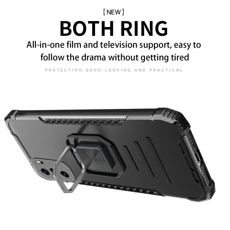 For Samsung Galaxy S21 FE Fierce Warrior Series Armor Aluminum Alloy + TPU Phone Case with Ring Holder