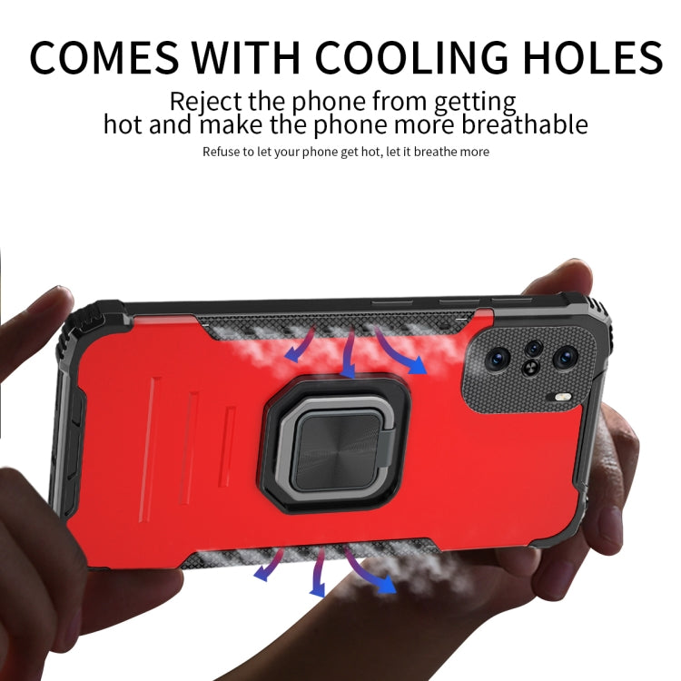 For Samsung Galaxy S21 FE Fierce Warrior Series Armor Aluminum Alloy + TPU Phone Case with Ring Holder
