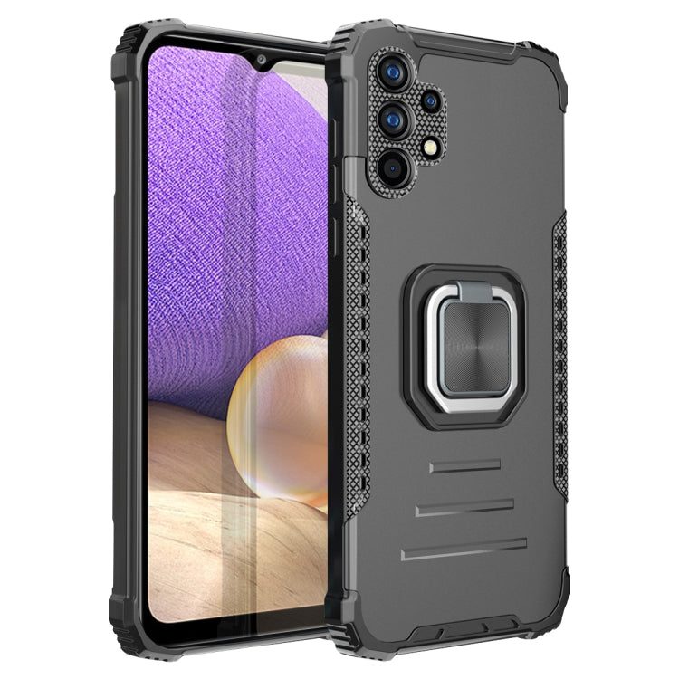 For Samsung Galaxy A32 5G Fierce Warrior Series Armor Aluminum Alloy + TPU Phone Case with Ring Holder