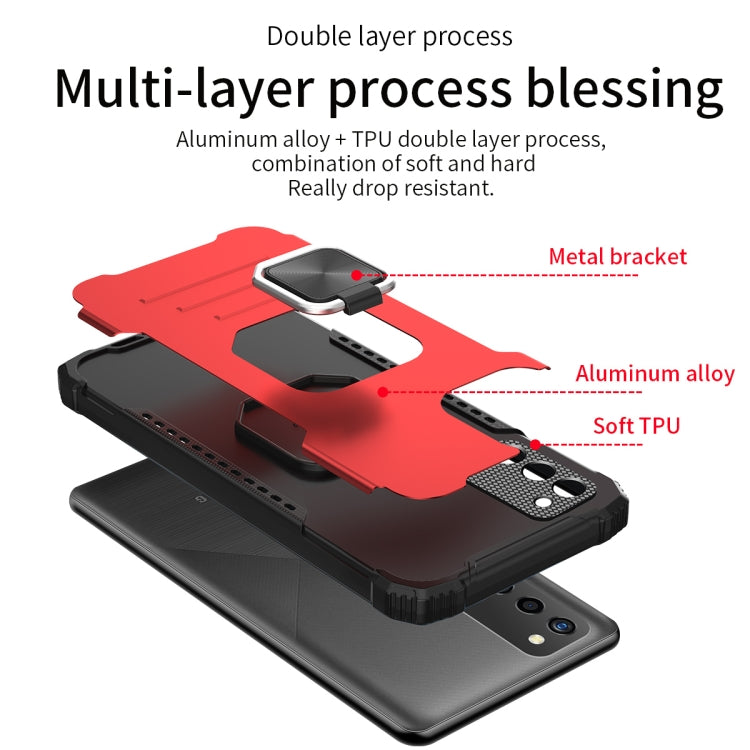 For Samsung Galaxy A32 5G Fierce Warrior Series Armor Aluminum Alloy + TPU Phone Case with Ring Holder