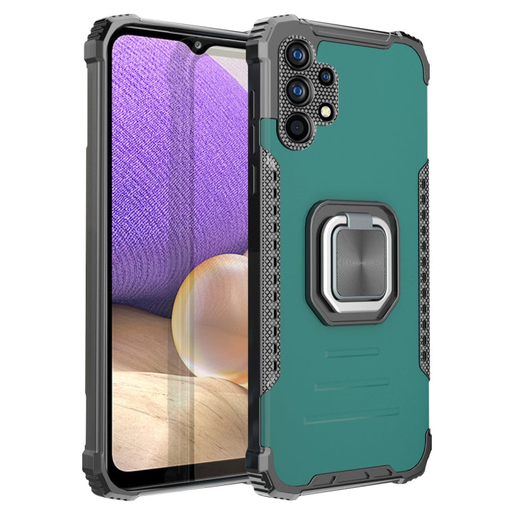 For Samsung Galaxy A32 5G Fierce Warrior Series Armor Aluminum Alloy + TPU Phone Case with Ring Holder