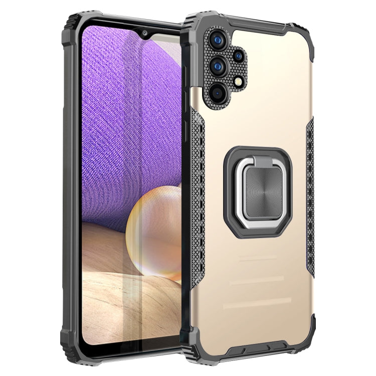 For Samsung Galaxy A32 5G Fierce Warrior Series Armor Aluminum Alloy + TPU Phone Case with Ring Holder