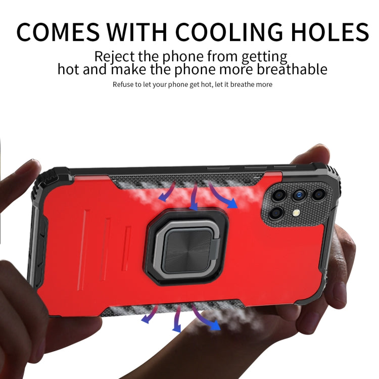 For Samsung Galaxy A21s Fierce Warrior Series Armor Aluminum Alloy + TPU Phone Case with Ring Holder
