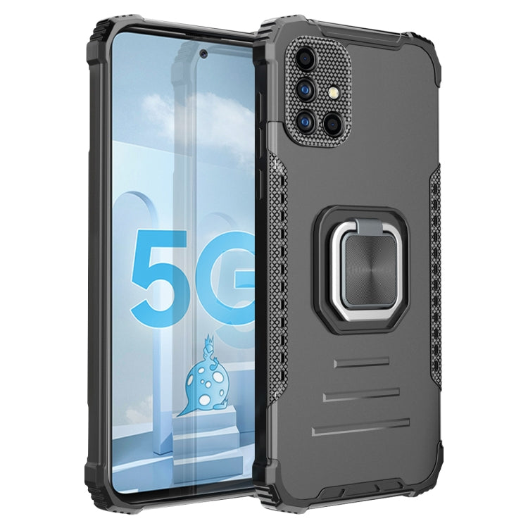 For Samsung Galaxy A51 5G Fierce Warrior Series Armor Aluminum Alloy + TPU Phone Case with Ring Holder