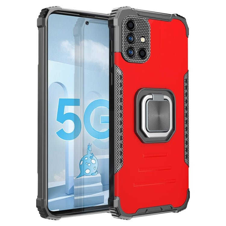 For Samsung Galaxy A51 5G Fierce Warrior Series Armor Aluminum Alloy + TPU Phone Case with Ring Holder