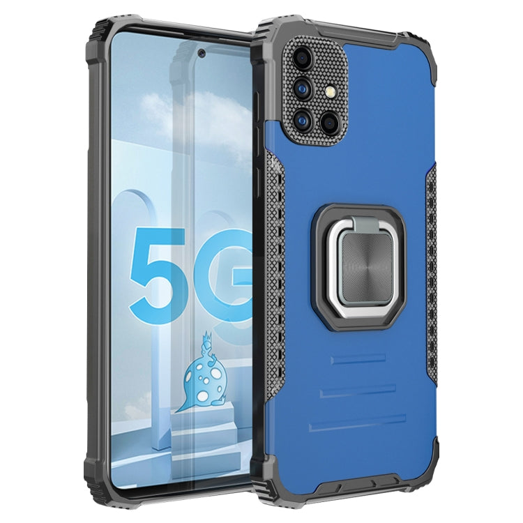 For Samsung Galaxy A51 5G Fierce Warrior Series Armor Aluminum Alloy + TPU Phone Case with Ring Holder